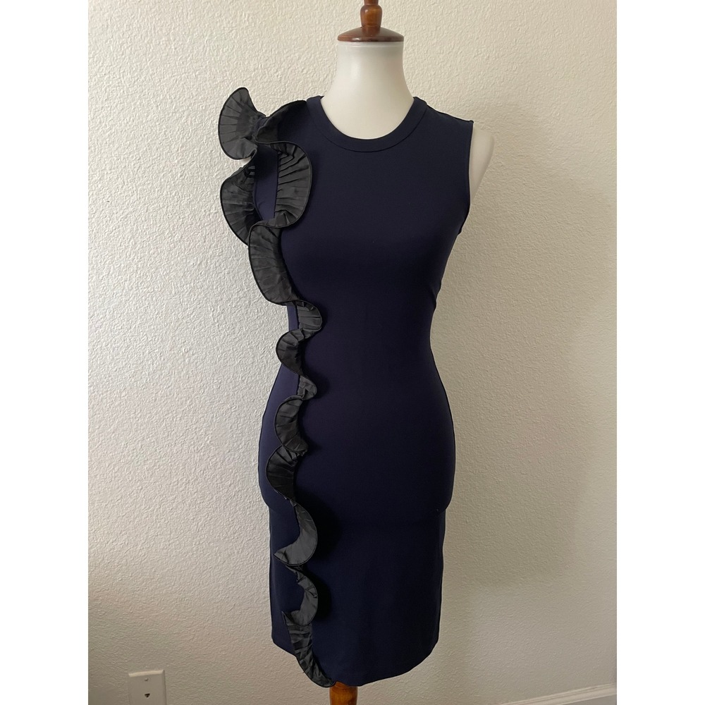 Opening Ceremony Ruffle Tank Dress Women XS Asymmetric Bodycon Avant Garde FLAW